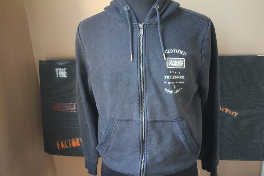 Hurley Certified Since 99 Surf & Enjoy Full Zip Hoodie Charcoal Size Small